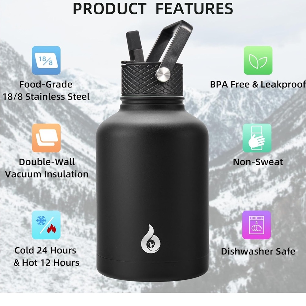 Bjork Black Water Bottle - Picture 3 of 5